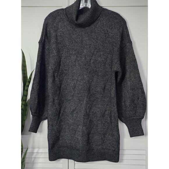 Yest The Netherlands Turtleneck Sweater Dress Womens 4 Navy Black Long Sleeve - Picture 1 of 8
